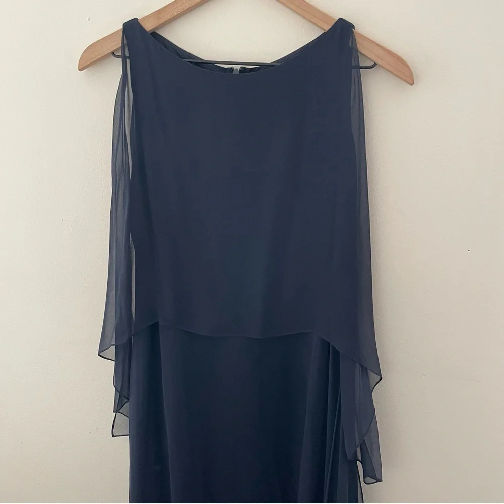 Morgane Le Fay Navy Silk Caelia Dress - Picture 2 of 10